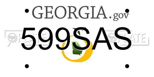 599SAS Georgia License Plate