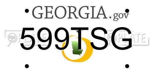 599TSG Georgia License Plate