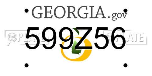 599Z56 Georgia License Plate