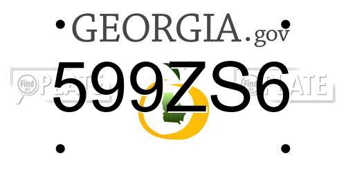 599ZS6 Georgia License Plate