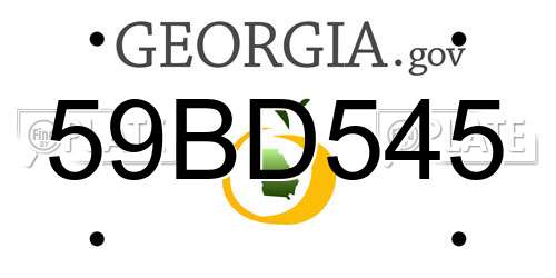 59BD545 Georgia License Plate