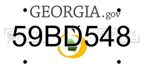 59BD548 Georgia License Plate