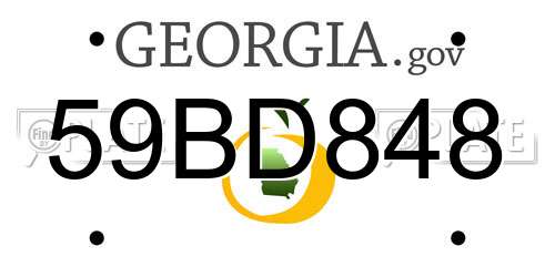 59BD848 Georgia License Plate