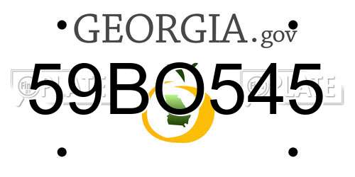 59BO545 Georgia License Plate