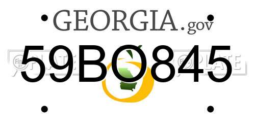 59BO845 Georgia License Plate