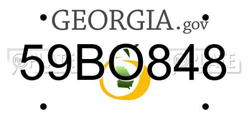 59BO848 Georgia License Plate