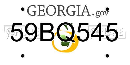 59BQ545 Georgia License Plate