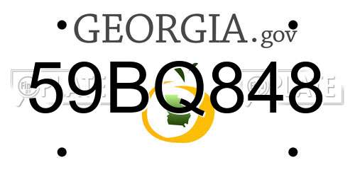 59BQ848 Georgia License Plate
