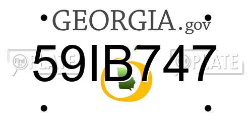 59IB747 Georgia License Plate