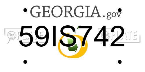 59IS742 Georgia License Plate
