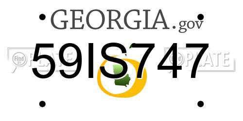 59IS747 Georgia License Plate
