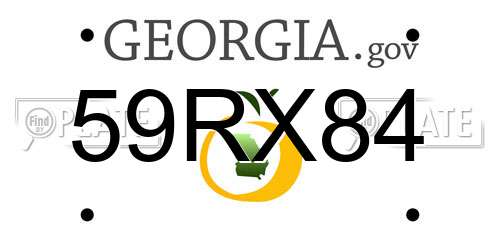 59RX84 Georgia License Plate