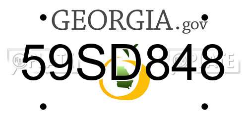 59SD848 Georgia License Plate