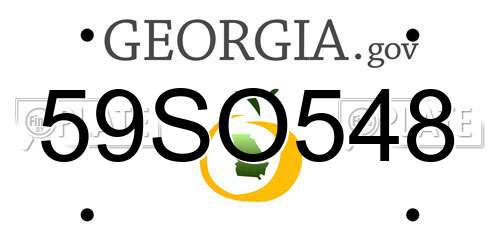 59SO548 Georgia License Plate