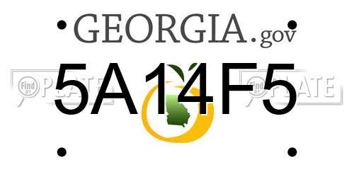 5A14F5 Georgia License Plate