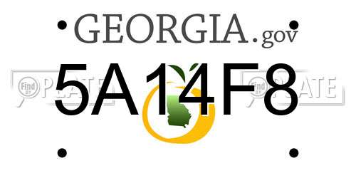 5A14F8 Georgia License Plate