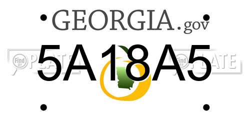 5A18A5 Georgia License Plate