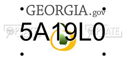 5A19L0 Georgia License Plate
