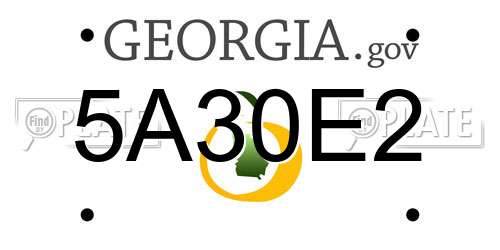 5A30E2 Georgia License Plate