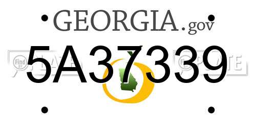 5A37339 Georgia License Plate