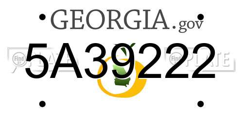 5A39222 Georgia License Plate