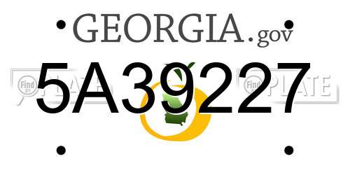 5A39227 Georgia License Plate