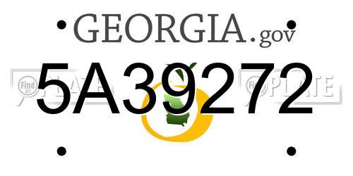 5A39272 Georgia License Plate