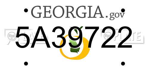 5A39722 Georgia License Plate