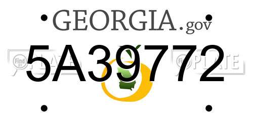 5A39772 Georgia License Plate