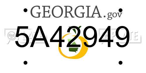 5A42949 Georgia License Plate