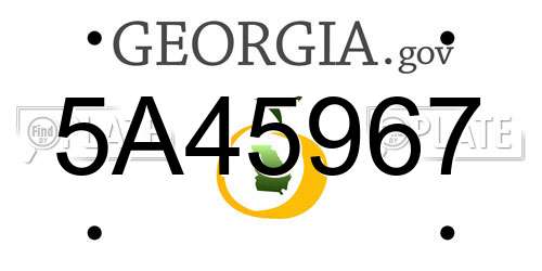 5A45967 Georgia License Plate