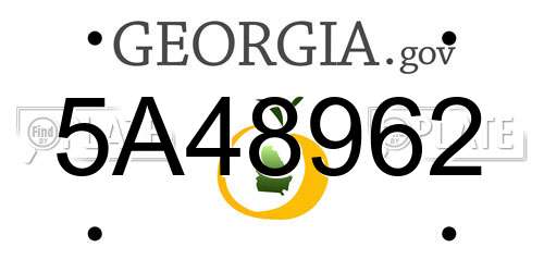 5A48962 Georgia License Plate