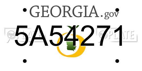5A54271 Georgia License Plate