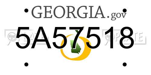 5A57518 Georgia License Plate