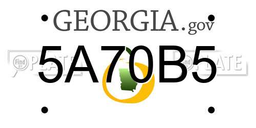 5A70B5 Georgia License Plate