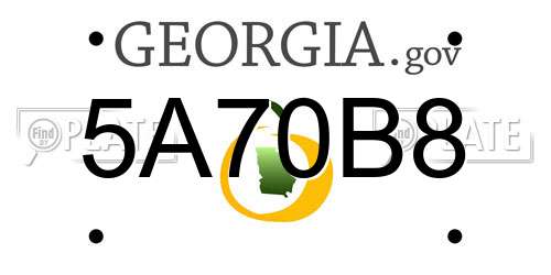 5A70B8 Georgia License Plate