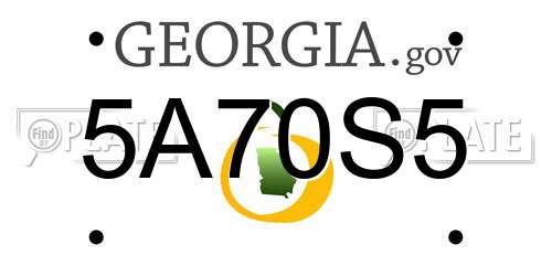 5A70S5 Georgia License Plate