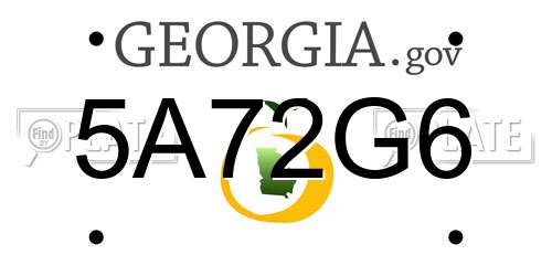5A72G6 Georgia License Plate