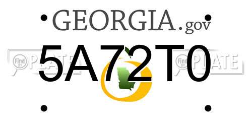 5A72T0 Georgia License Plate