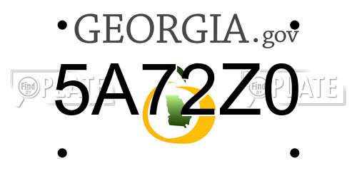 5A72Z0 Georgia License Plate