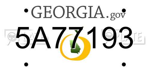 5A77193 Georgia License Plate
