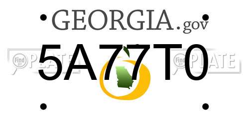 5A77T0 Georgia License Plate