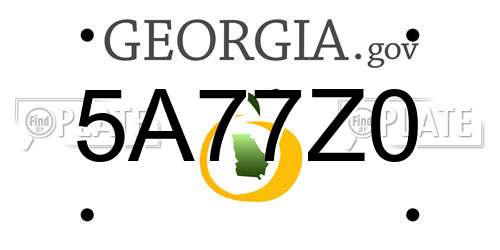 5A77Z0 Georgia License Plate