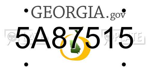 5A87515 Georgia License Plate