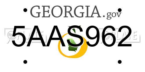 5AAS962 Georgia License Plate