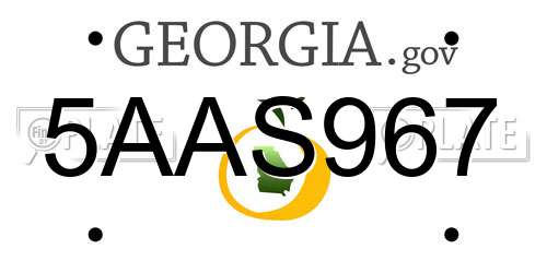 5AAS967 Georgia License Plate