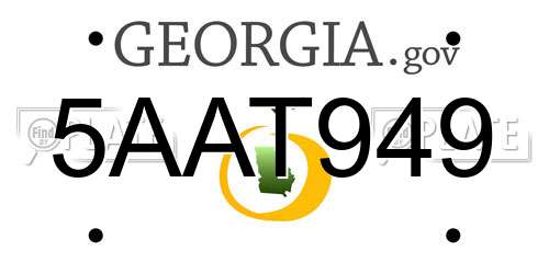 5AAT949 Georgia License Plate