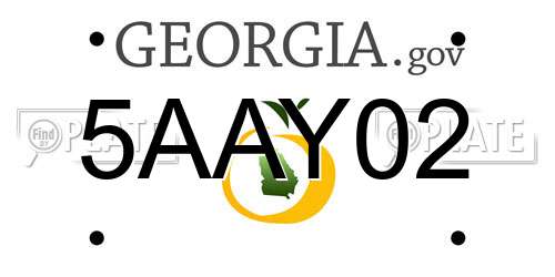 5AAY02 Georgia License Plate