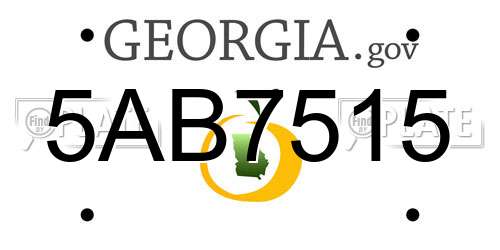 5AB7515 Georgia License Plate