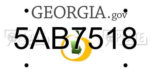 5AB7518 Georgia License Plate